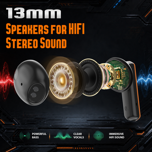 Écouteurs de jeu sans fil Bumblebee Mecha, <span class=keywords><strong>technologie</strong></span> 6.0, haut-parleur 13 mm, basses profondes, faible latence, écouteurs TWS, étui de charge futuriste - Product Image 4