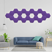 Panneaux acoustiques hexagonaux en feutre polyester PET, modernes, réduisant le bruit, décoratifs, pour chambre et hôtel