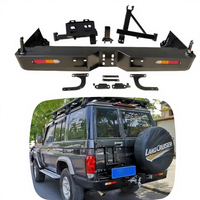 Accessoires de voiture YBJ pour Land Cruiser FJ76 LC79 SUV pare-chocs arrière en acier BULL BAR support de réservoir de carburant support de pneu arrière comprend un antibrouillard