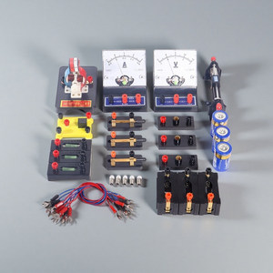 Ensemble complet d'équipements d'expérimentation sur les circuits pour le cours de physique au collège : circuit, ampèremètre, voltmètre et matériel électrique. - Product Image 1