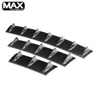 Universel Noir 5 Ailettes Automatiques De Fiber De Carbone De Course Requin Style Pare-chocs Arrière Spoiler Arrière Pare-chocs ABS Diffuseur de Lèvre d'aileron