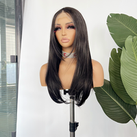 Layer perruques brun clair blond noir couleur perruques vague 13x3 Futura cheveux résistant à la chaleur synthétique avant de lacet perruques rideau frange