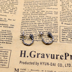 yunnique Crown Huggie Earrings Tibetan <b>Silver</b> Titanium Steel <b>Studs</b> For Boys And Girls Fashion Jewelry - Product Image 5