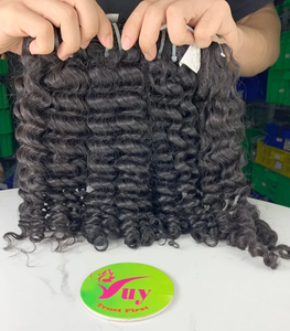 Perruque frontale 24 pouces 13x4 en cheveux naturels vietnamiens bruts, ondulés profonds, avec dentelle noire naturelle, vente en gros - Product Image 4
