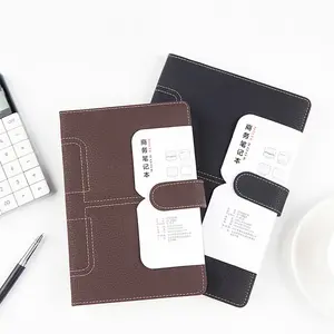 2024 personalizado hilo de negocios costura Pu cubierta de cuero A5 A6 B6 B5 hebilla magnética estudiante diario cuadernos con logotipo
