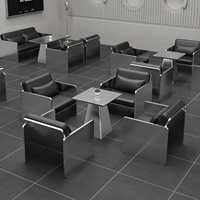 Meubles de restaurant modernes, ensemble de chaises pour café et salon de thé, style industriel, sièges en acier inoxydable, bistrots, bars
