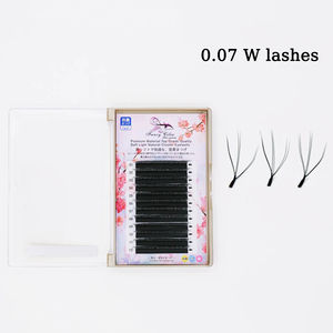 Extension ciglia Fancy Cilia in seta, fornitore di ciglia a forma di W, confezione personalizzata, fatte a mano, naturali, 0.07 W nere DD 3, 20 pezzi - Product Image 5