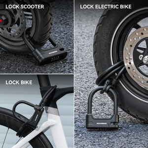 <span class=keywords><strong>Antivol</strong></span> à câble en acier ROCKBROS pour vélo, moto électrique et trottinette – Combinaison <span class=keywords><strong>antivol</strong></span> avec clé maîtresse et cadenas en U - Product Image 3