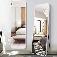 Miroir sur pied 2025 personnalisé, style nordique minimaliste, en verre doré/noir, double usage, cosmétique, moderne, pour salon, usage quotidien