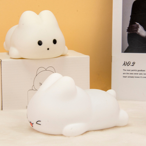 Mini Phim Hoạt Hình Khuôn Mặt Lớn Thỏ Silicone Đèn LED Ánh Sáng Ban Đêm Cho Trẻ Em Phòng USB Có Thể Sạc Lại Dễ Thương Thỏ Trẻ Em Ánh Sáng Ban Đêm - Product Image 1