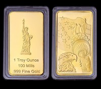 Blocs commémoratifs personnalisés en fer plaqué or, pièces de monnaie Aigle Or et Argent, médailles de la Liberté américaines, cadeaux promotionnels d'entreprise