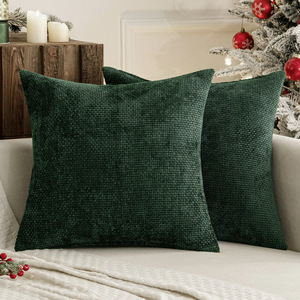 Emerald <strong>Green</strong> Chenile <strong>Throw</strong> Pillow Covers Cases for Couch Sofa Home Decoration - Product Image 1