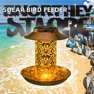 Mangeoire à oiseaux automatique classique Charge Iron pour l'extérieur, suspendue, portable, étanche IPX5, avec lanterne et crochet en S, pour les amoureux des oiseaux - Product Image 2