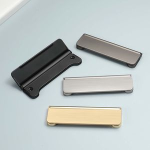 مقبض مخفي من سبائك الزنك على الطراز الحديث ، مقبض أسود ذهبي رمادي ، باب خزانة سحب - Product Image 2