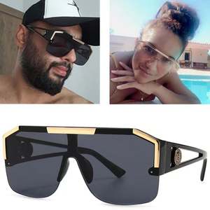 Lunettes de soleil rétro bleues de marque de luxe 2025 pour femme, surdimensionnées, noires, Oculos UV400, grandes lunettes carrées pour femme - Product Image 2