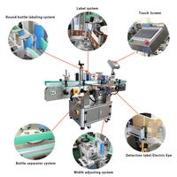 Applicateur automatique d'étiquettes rondes pour bouteilles de bière artisanale, bocaux, boîtes de conserve, autocollants, machine d'étiquetage de bureau pour plastique, verre, métal