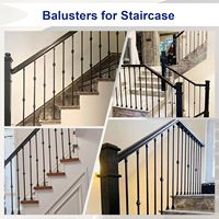 Balustres en fer – Design contemporain, carrés de 1/2 po, à double articulation, pivotants, pour montage au sol, intérieur/extérieur, pour escaliers