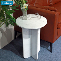 Table d'appoint en marbre blanc Volakas de luxe au prix d'usine, table basse, table d'appoint pour appartement, villa, hôtel, salon