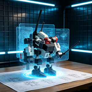 Prototipo de ciencia ficción, juego de bloques de construcción educativos STEM, modelo de soldado tipo 0, robot Mecha, ladrillos de montaje DIY, juguete creativo - Product Image 2