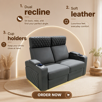 Fauteuil TV moderne Foshan Design élégant canapé de cinéma en cuir véritable fauteuil inclinable électrique siège de Relaxation meubles pour le théâtre