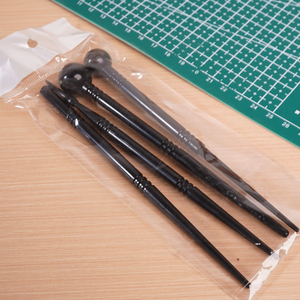 HUEVE Juego de 4 piezas de herramientas multifuncionales de plástico de doble punta para fondant, pétalos, arcilla, cerámica, manualidades, suministros de arte, color negro - Product Image 4