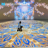 Salle de projection immersive 3D avec système de cartographie interactive, projecteur holographique pour affichage mural 360° et affichage en grotte 5D