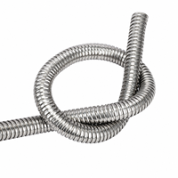 Tube flexible en acier inoxydable galvanisé DC SJS SS201/SS304 à verrouillage interverrouillé/carré, 6 mm x 125 mm, conduit pour câbles électriques