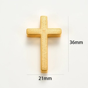 Collier pendentif croix en acier inoxydable avec lettres bibliques pour femmes et hommes, bijoux religieux hip-hop, amulette de prière - Product Image 6
