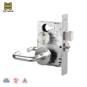 Ensemble de serrures à mortaise durables certifiées ANSI/ANSI <span class=keywords><strong>KEYMAN</strong></span> pour portes intérieures, poignée de porte de salle de bain avec bouton rotatif - Product Image 2