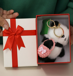 Nuevo lindo muñeco Panda Kawaii, llavero de peluche Súper suave, juguete de Animal relleno para regalo de cumpleaños para niños, Material de forro de malla - Product Image 6