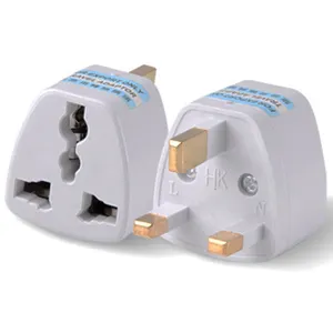 Putih UK/US/EU Universal untuk UK 3 Pin Power Socket Plug Adaptor Konverter Perjalanan