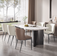 Chaises de salle à manger design minimalistes et modernes avec dossier italien doux, luxe léger pour table de restaurant