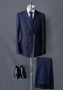 Nuevo traje cruzado a prueba de lana para <span class=keywords><strong>hombre</strong></span>, moda de negocios, traje personalizado hecho a mano, traje de negocios - Product Image 2