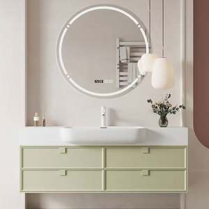 Mueble de Baño Individual de Diseño Personalizado de Alta Gama, Estilo Francés Fresco y Colorido, con Lavabo y Espejo - Product Image 2