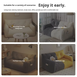 Modern Style U-shaped <strong>Bean</strong> <strong>Bag</strong> Sofa Lazy Dormitory Chair Comfortable Long <strong>Sitting</strong> Sleeping Fabric Foam - Product Image 5