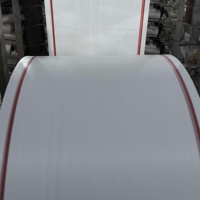 Rouleau de tissu tissé tubulaire en PP avec bordure rouge pour la fabrication de sacs à riz, directement de l'usine