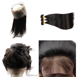 Top cabello humano peruano 3 visón paquetes de ofertas con 360 frontal Cierre de encaje peluca - Product Image 4