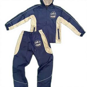 2 Piece Breathable Solid Summer Zipper Jacket Flared <b>Trouser</b> 100% Cotton Reflector Lines New Design Regular Heavyweight - Product Image 2