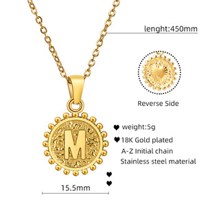 Collier avec initiale de lettre anglaise A-<span class=keywords><strong>Z</strong></span>, pendentif en forme de cœur, collier en or 18 carats imperméable pour femmes et filles, bijoux de mode - Product Image 4