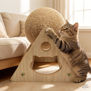 H&G <span class=keywords><strong>Griffoir</strong></span> pour <span class=keywords><strong>chat</strong></span> de style classique durable avec boule en bois et corde en sisal 1,5 kg 35 cm Emballé dans un carton - Product Image 2