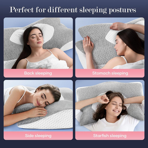 Oreiller cervical en mousse à mémoire de forme, contour ergonomique <span class=keywords><strong>pour</strong></span> le cou et les épaules, oreillers de sommeil rafraîchissants <span class=keywords><strong>pour</strong></span> les dormeurs sur le dos, le ventre et le côté - Product Image 6