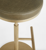 Tabouret de bar moderne, chaise pivotante réglable en hauteur en cuir avec cadre en acier inoxydable, pour cuisine, hôtel, café et usage domestique