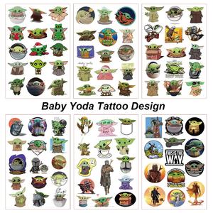 <span class=keywords><strong>Tatuaggi</strong></span> Temporanei a Tema Yoda per Feste di Compleanno e Baby Shower, Ecologici e Non Tossici, Premi Scolastici, Regali di Compleanno (12 Fogli) - Product Image 2