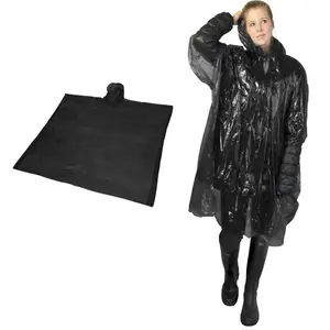 Plastic /corn starch/PLA rain wear disposable and printed logo waterproof rain poncho raincoats for hiking and camping