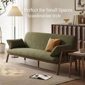 Divano Sezionale Moderno a Tre Posti in <span class=keywords><strong>Legno</strong></span> <span class=keywords><strong>Massello</strong></span> Nordico Personalizzabile, Ecologico, per Appartamenti Compatti, Hotel e Soggiorni - Product Image 1