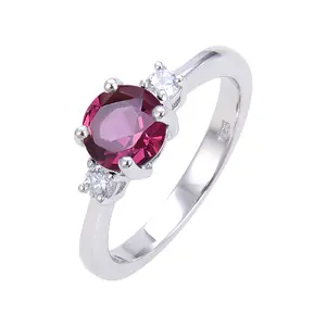 A4096 Abiding Groothandel Edelsteen Fijne Sieraden Mode Rode Rhodolite Granaat Bruiloft Engagement Nieuwste Ontwerp Bridal Ring