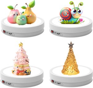 ฐานไฟ LED 12.6นิ้ว6สีขาตั้งจอแสดงผลหมุนกันลื่นโหลด66Lbs รีโมทคอนโทรลชาร์จได้ - Product Image 1