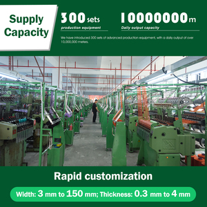 סרט בד פוליאסטר-כותנה עמיד עם דוגמת פסים רקומים, 25 מ\"מ, 100 יארד בגליל אחד, במלאי, במחיר מפעל. - Product Image 4