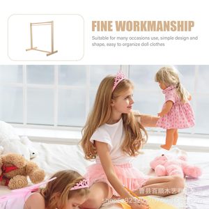 Wooden BJD Doll <b>Clothes</b> <b>Rack</b> Natural Wood Color Desktop Mini Coat Dress <b>Rack</b> For Toy House Furniture Storage - Product Image 3