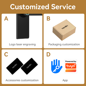 T11 Popular Electronic Digital Rfid Card Keypad Finger Print and Password <strong>Lock</strong> Waterproof Tuya Keyless Smart Door Handle <strong>Lock</strong> - Product Image 5